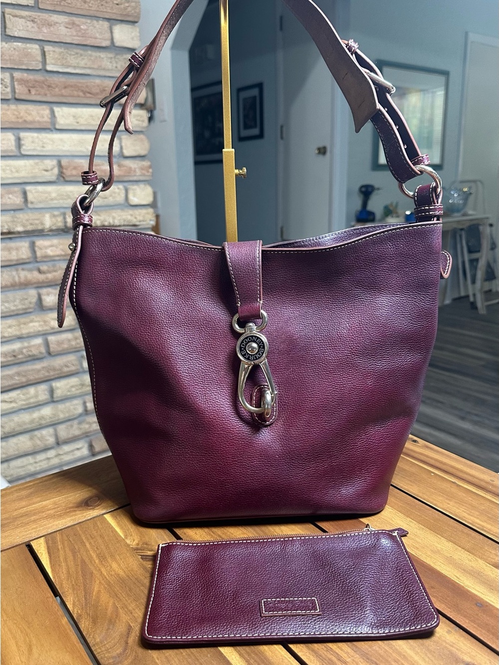 Dooney & Bourke Bordeaux Lily Bucket Bag with Matching Pouch